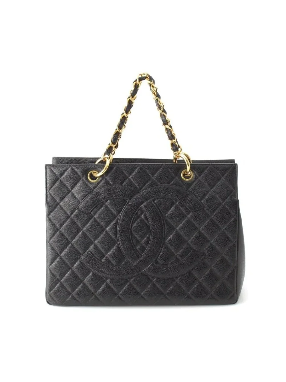 Chanel Caviar Leather Chain Tote Hand Black